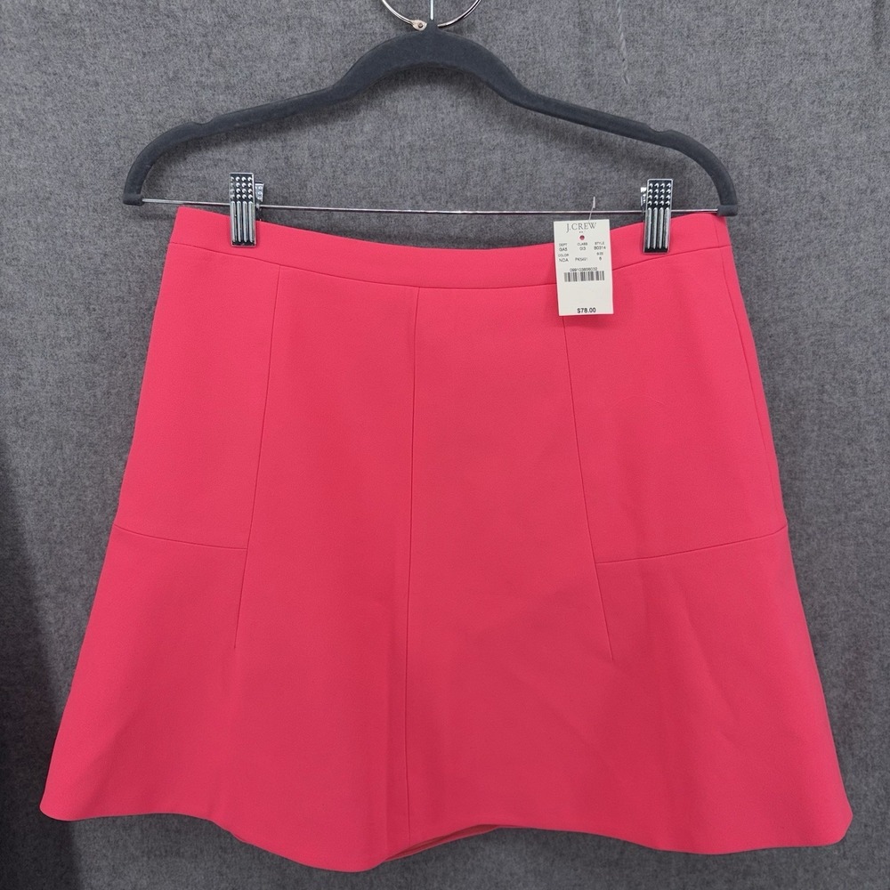 J.Crew B0314‎ Flared Mini Skirt Women's 6 Fluorescent Neon Pink New - Picture 2 of 10